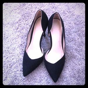 Fancy black high heel shoes